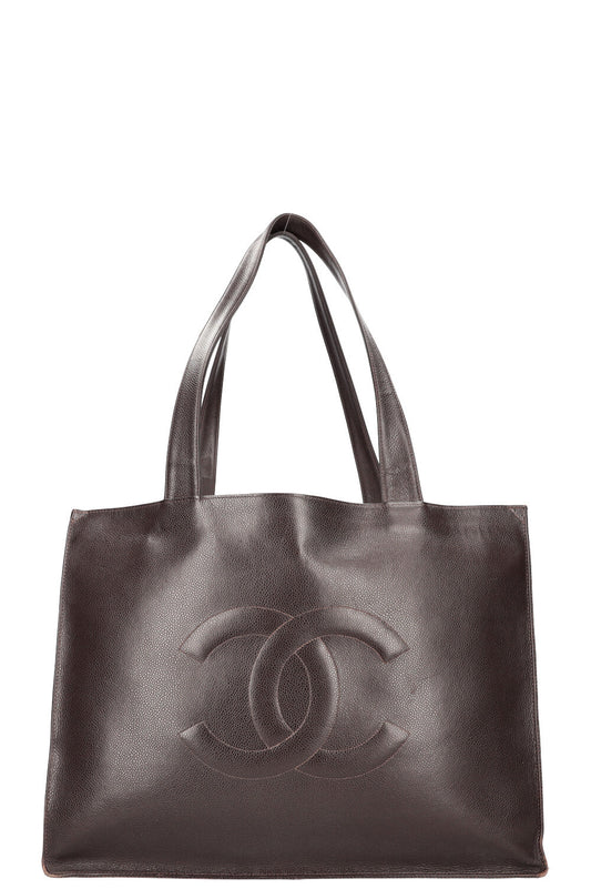 CHANEL Vintage Timeless Shopping Tote Caviar Brown