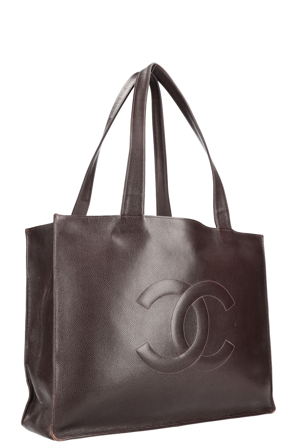 CHANEL Vintage Timeless Shopping Tote Caviar Brown