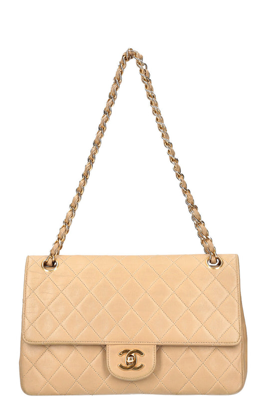 CHANEL Double Flap Bag Beige