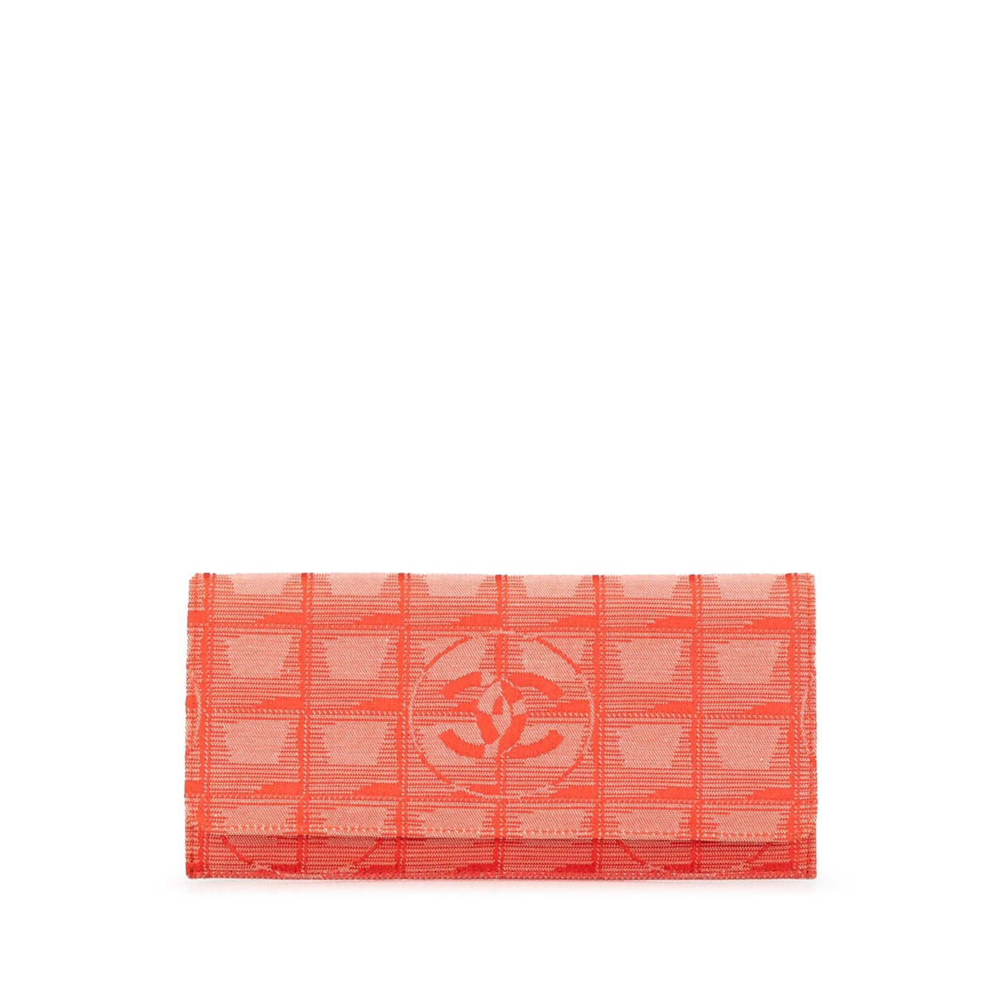 Red Chanel New Travel Line Nylon Continental Wallet