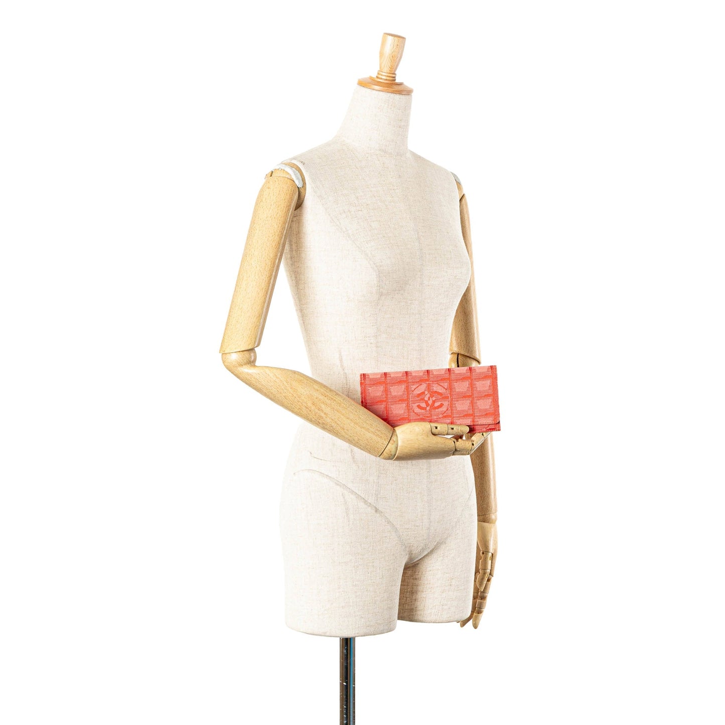 Red Chanel New Travel Line Nylon Continental Wallet