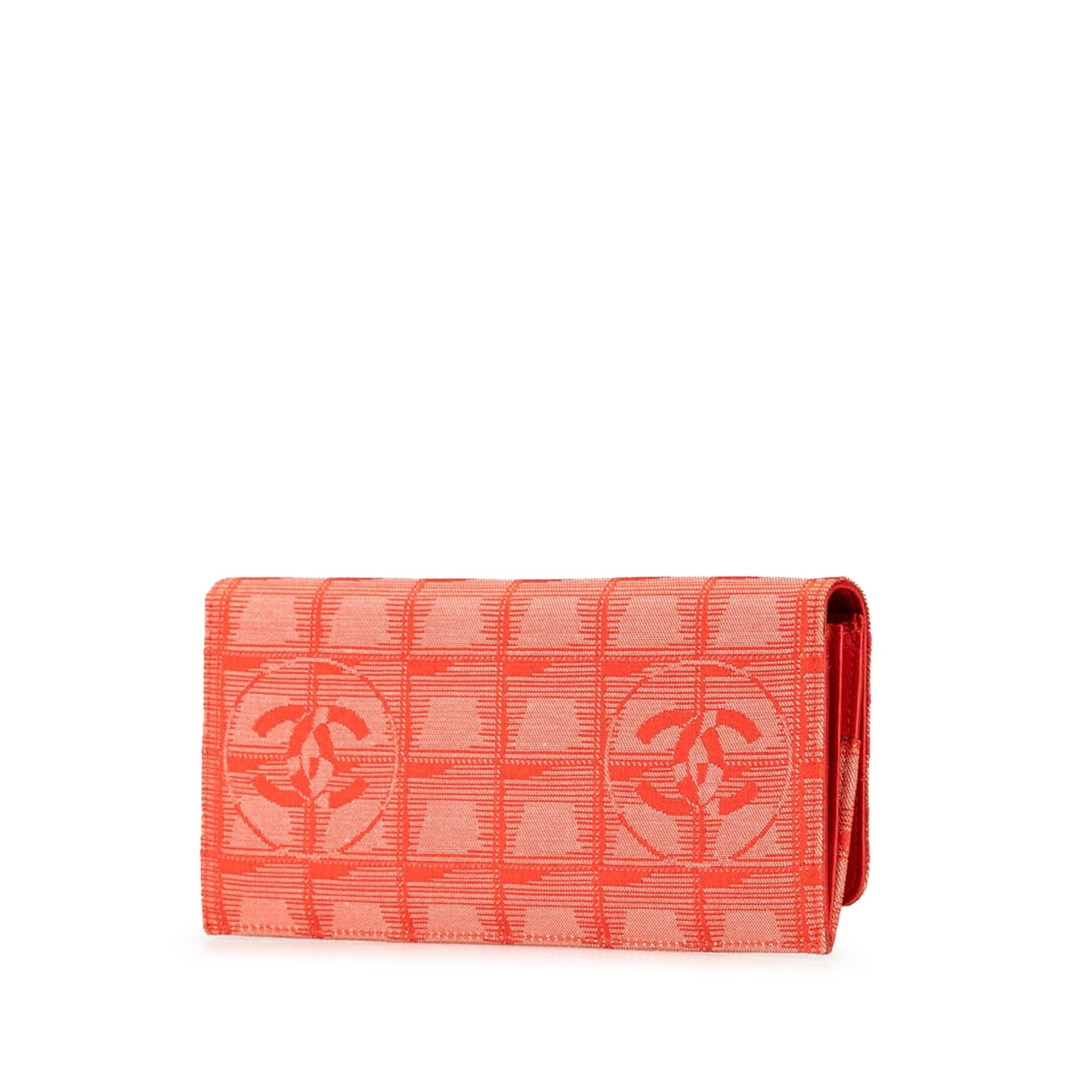 Red Chanel New Travel Line Nylon Continental Wallet