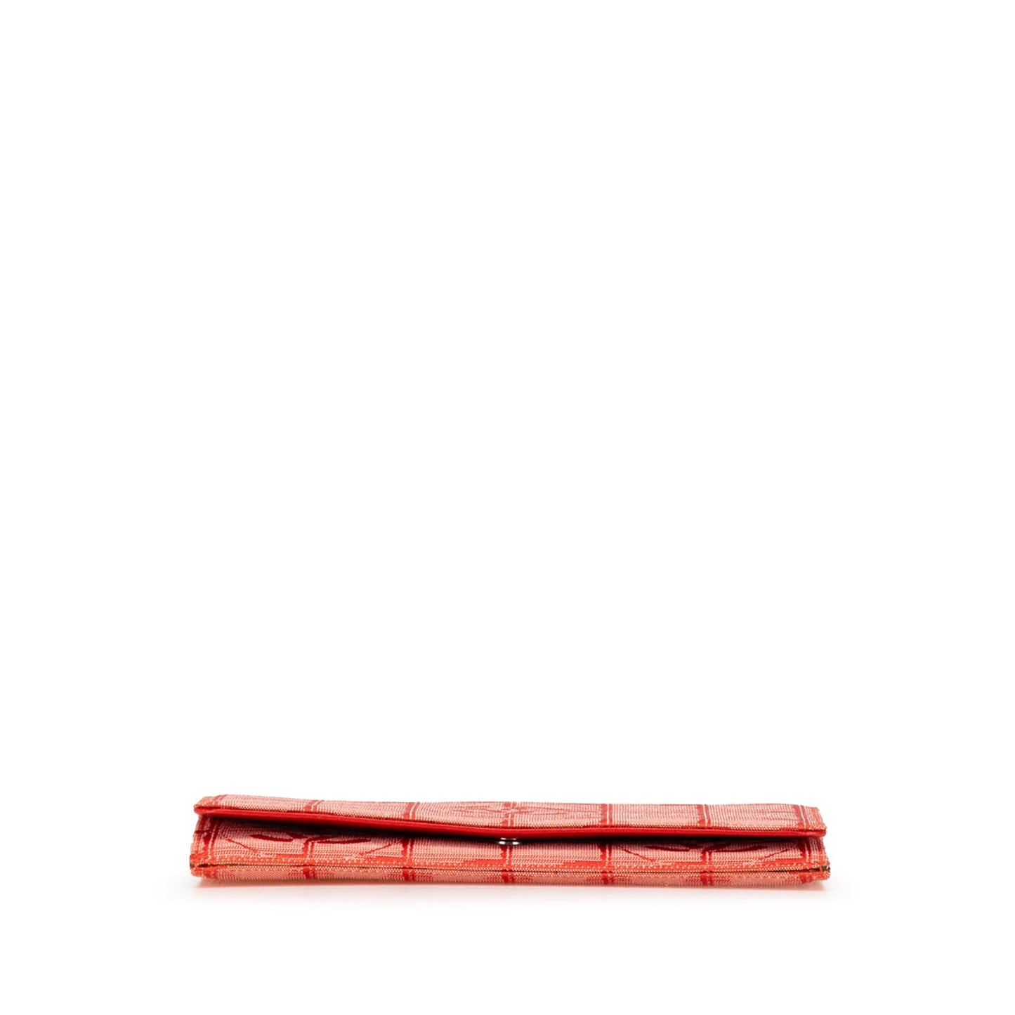 Red Chanel New Travel Line Nylon Continental Wallet