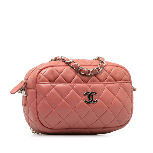 Pink Chanel Mini Lambskin Camera Case Crossbody Bag