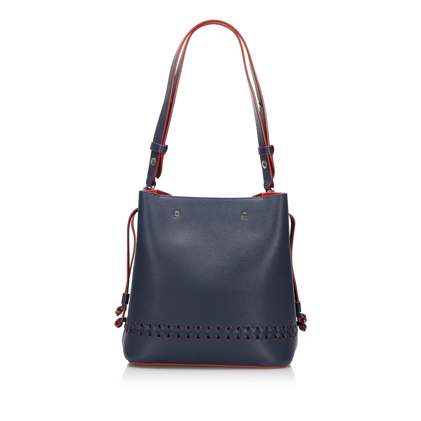 Louis Vuitton Lockme Bucket Bag Blue Braided Leather