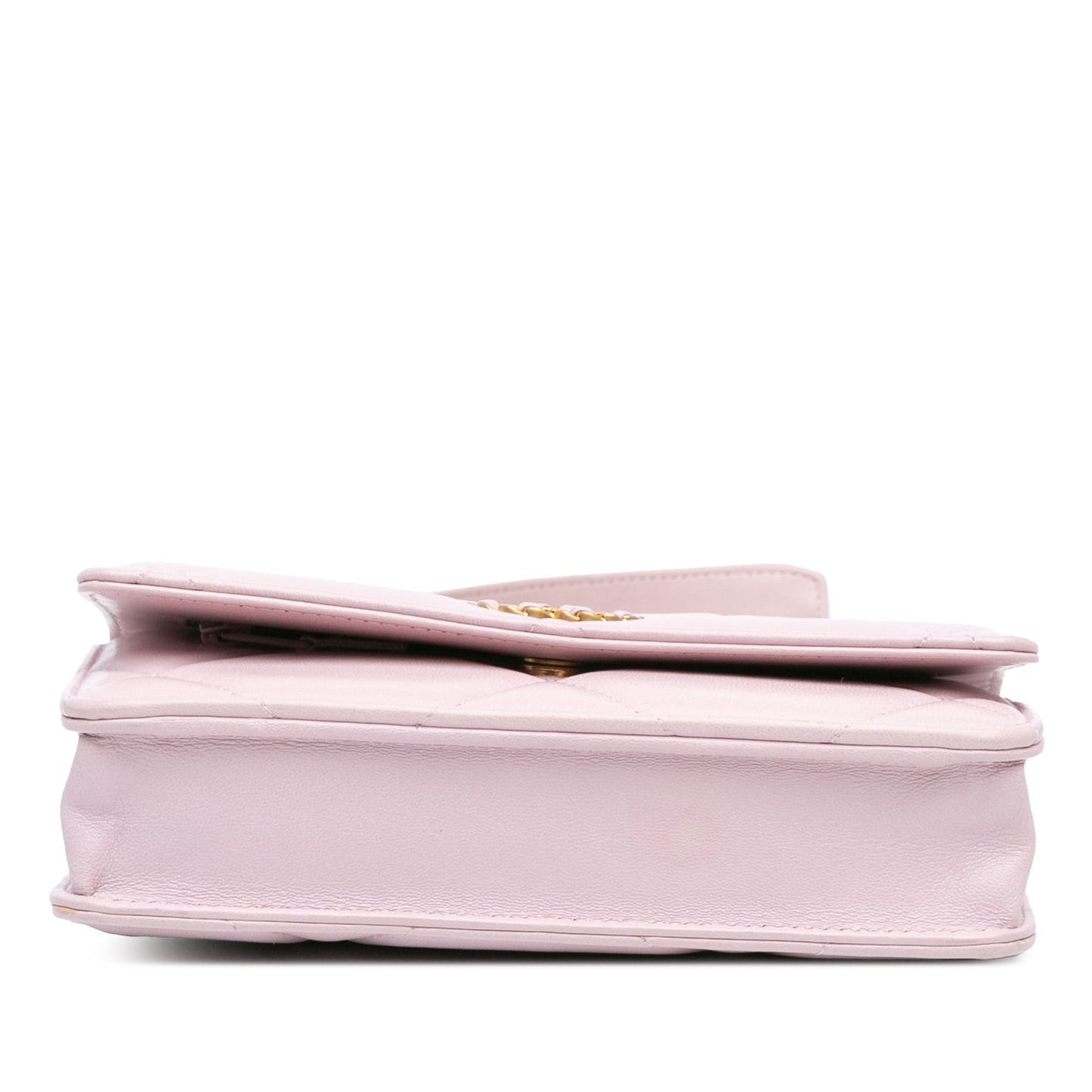 Pink Chanel Quilted Lambskin 19 Wallet on Chain Satchel
