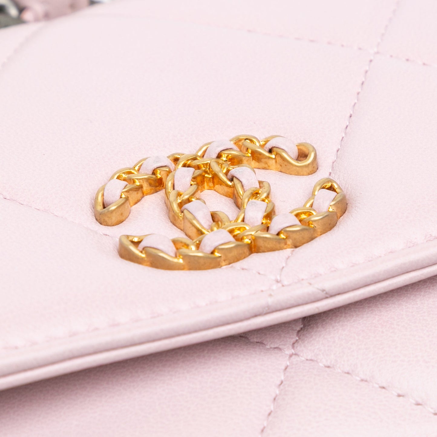 Pink Chanel Quilted Lambskin 19 Wallet on Chain Satchel