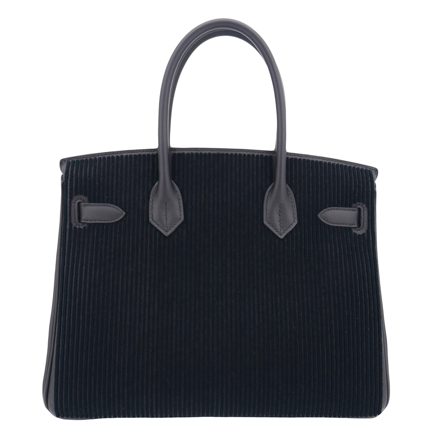 Hermès 30cm Birkin Black Cote a Cote Tuffetage Caban Swift Leather Palladium Hardware