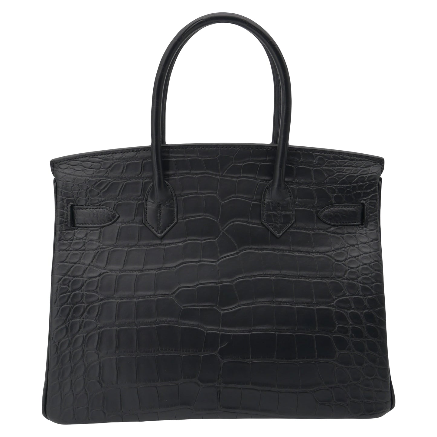 Hermès 30cm Birkin Black Matte Alligator Gold Hardware