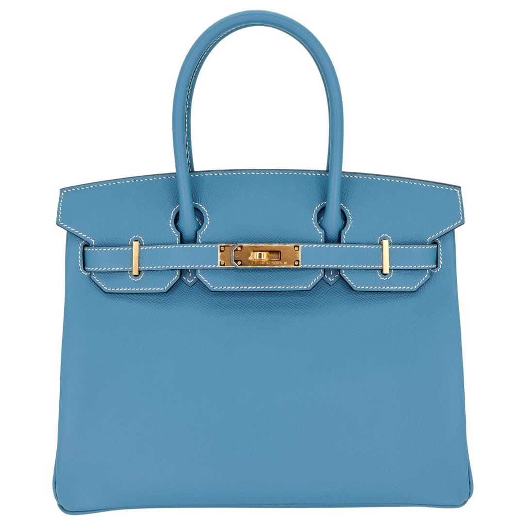 Hermès 30cm Birkin Bleu Jean Epsom Leather Gold Hardware