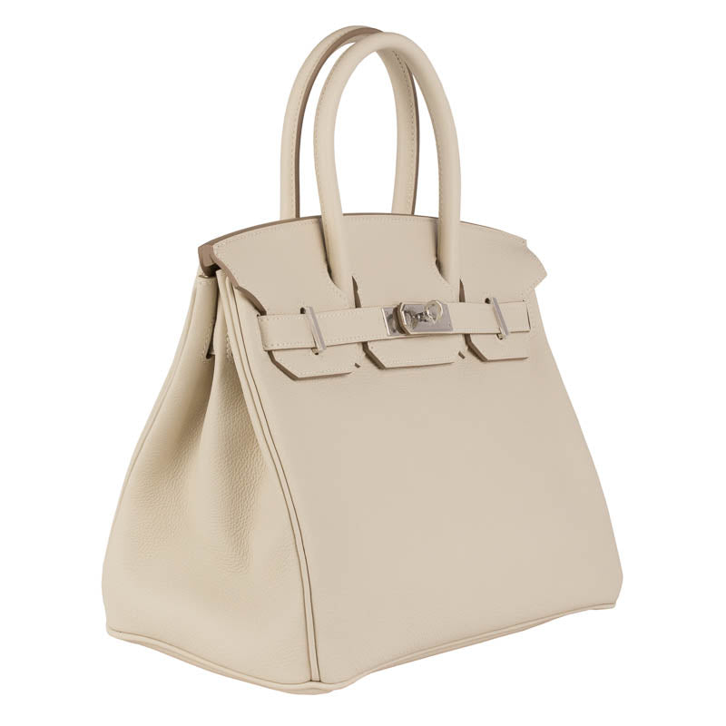 Hermès 30cm Birkin Craie Togo Leather Palladium Hardware