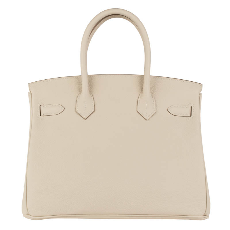 Hermès 30cm Birkin Craie Togo Leather Palladium Hardware