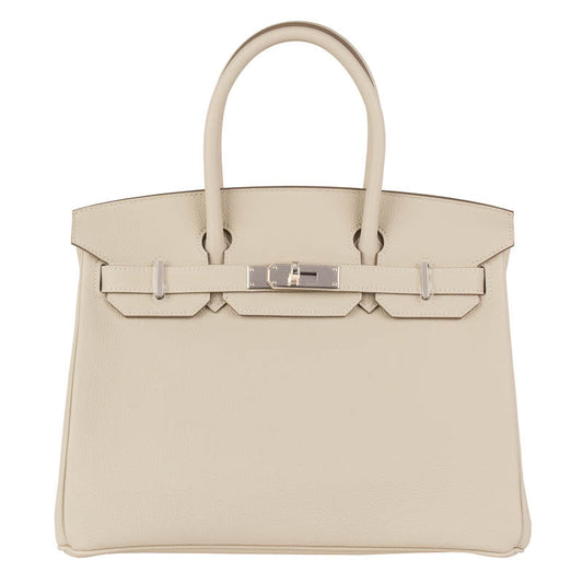 Hermès 30cm Birkin Craie Togo Leather Palladium Hardware