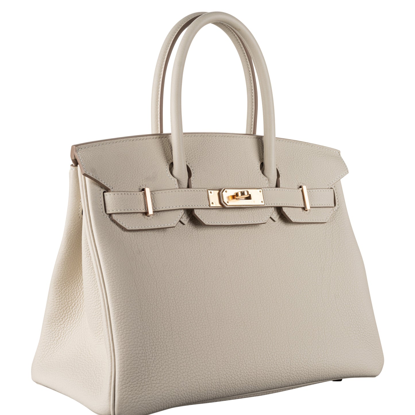 Hermès 30cm Birkin Craie Togo Leather Rose Gold Hardware