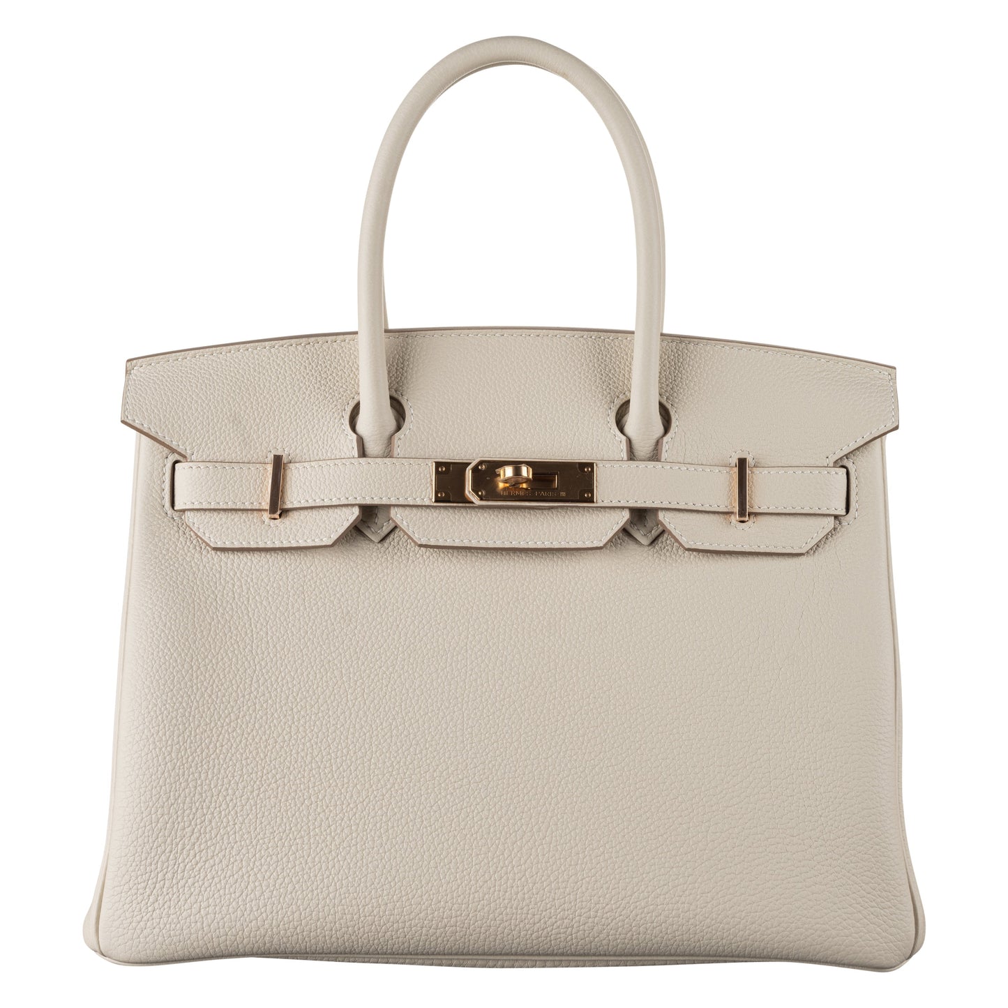 Hermès 30cm Birkin Craie Togo Leather Rose Gold Hardware