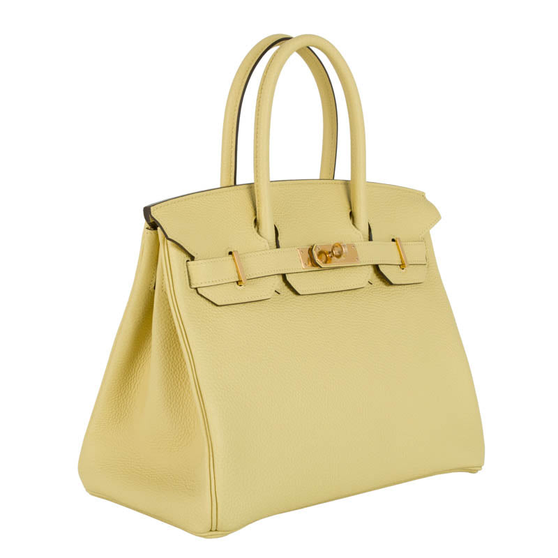 Hermès 30cm Birkin Jaune Poussin Togo Leather Gold Hardware