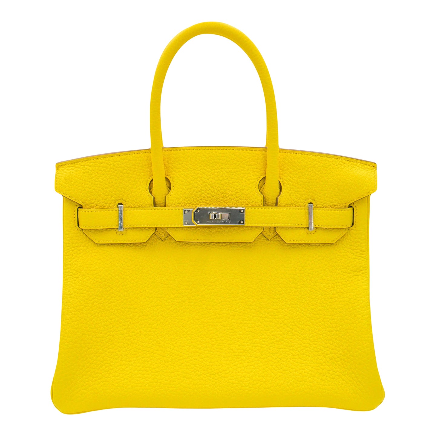 Hermès 30cm Birkin Lime Clemence Leather Palladium Hardware