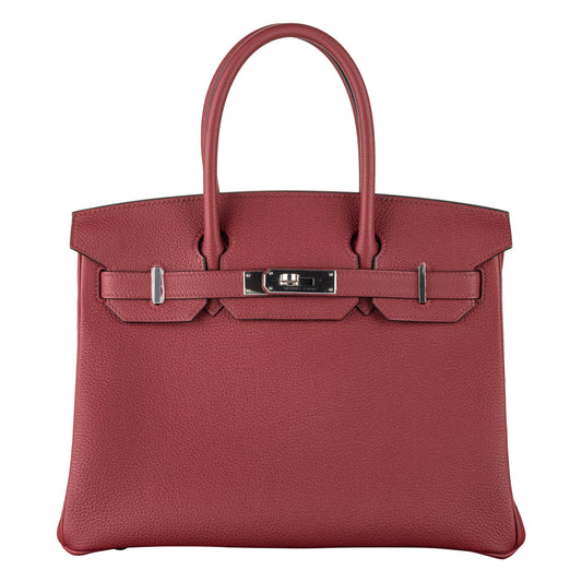Hermès 30cm Birkin Rouge Grenat Togo Leather Palladium Hardware