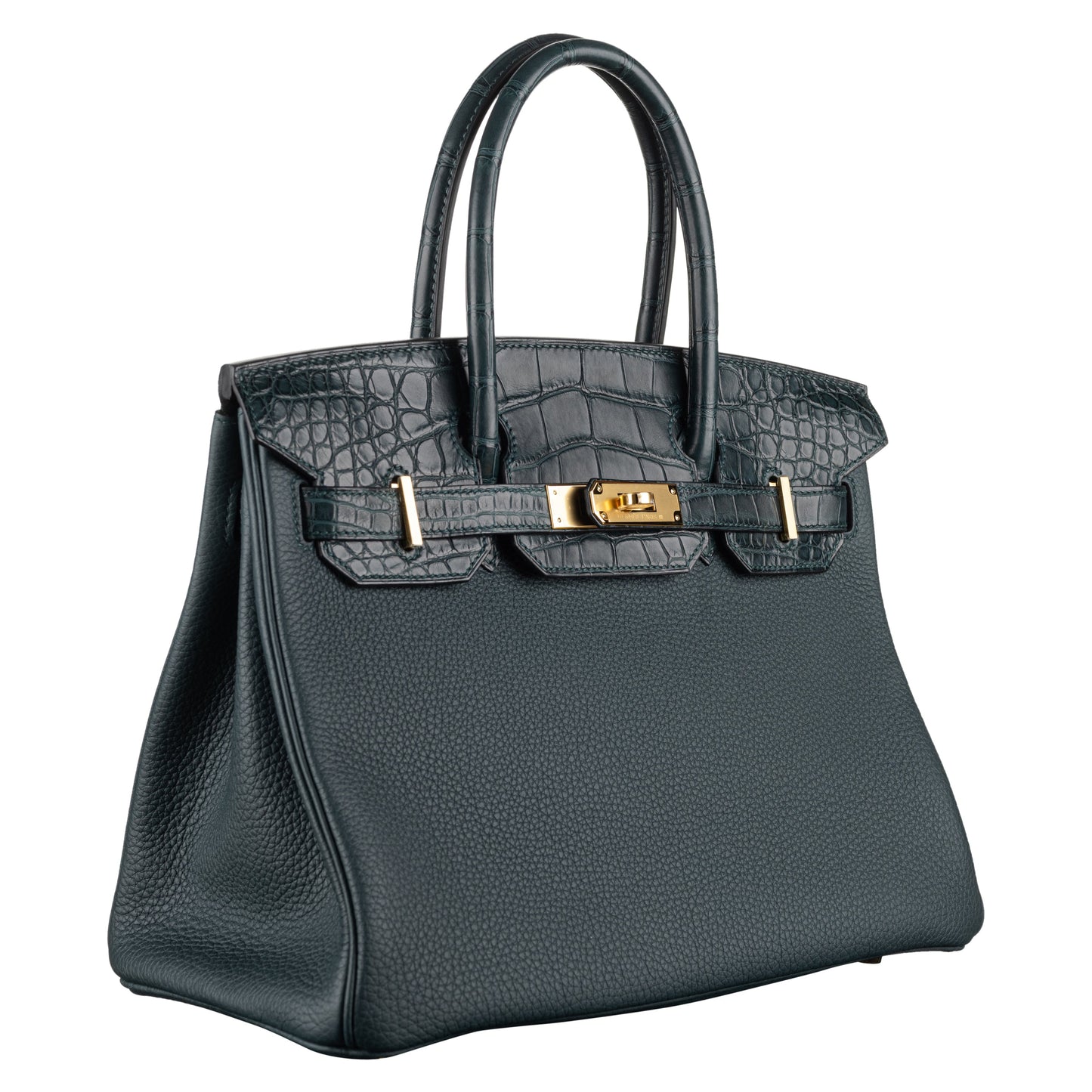 Hermès 30cm Birkin Touch Vert Cypress Togo Leather Gold Hardware