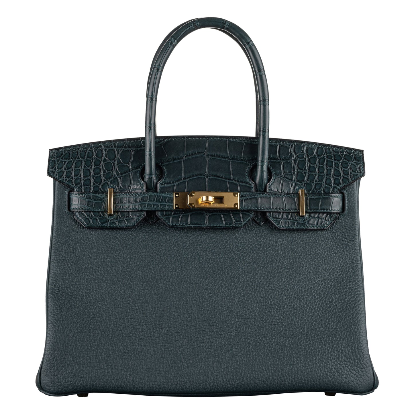Hermès 30cm Birkin Touch Vert Cypress Togo Leather Gold Hardware