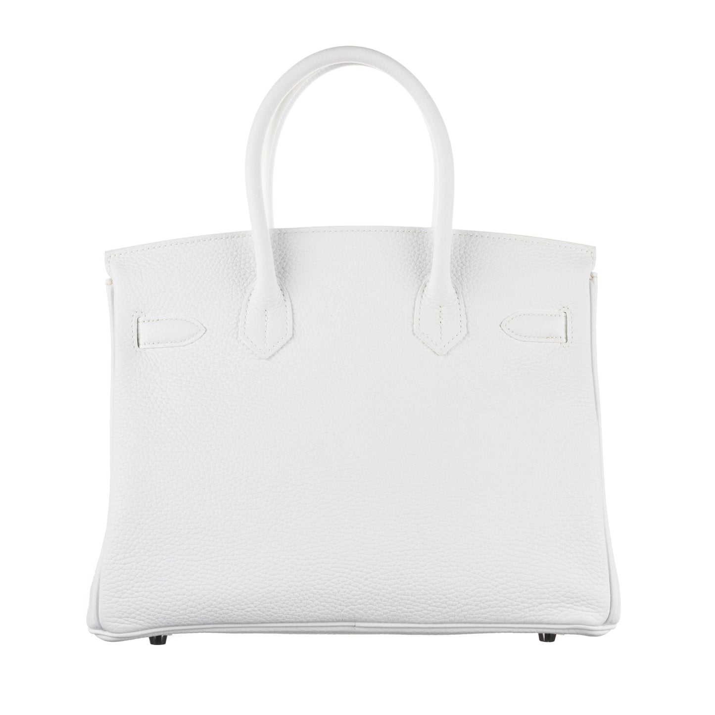 Hermès 30cm Birkin White Clemence Leather Palladium Hardware