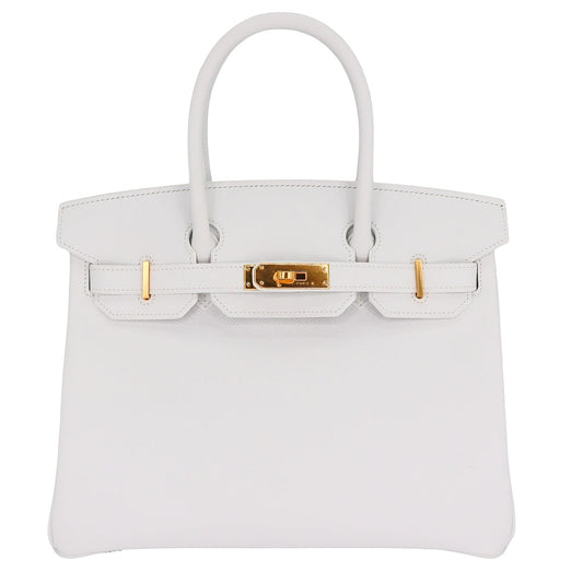 Hermès 30cm Birkin White Epsom Leather Gold Hardware