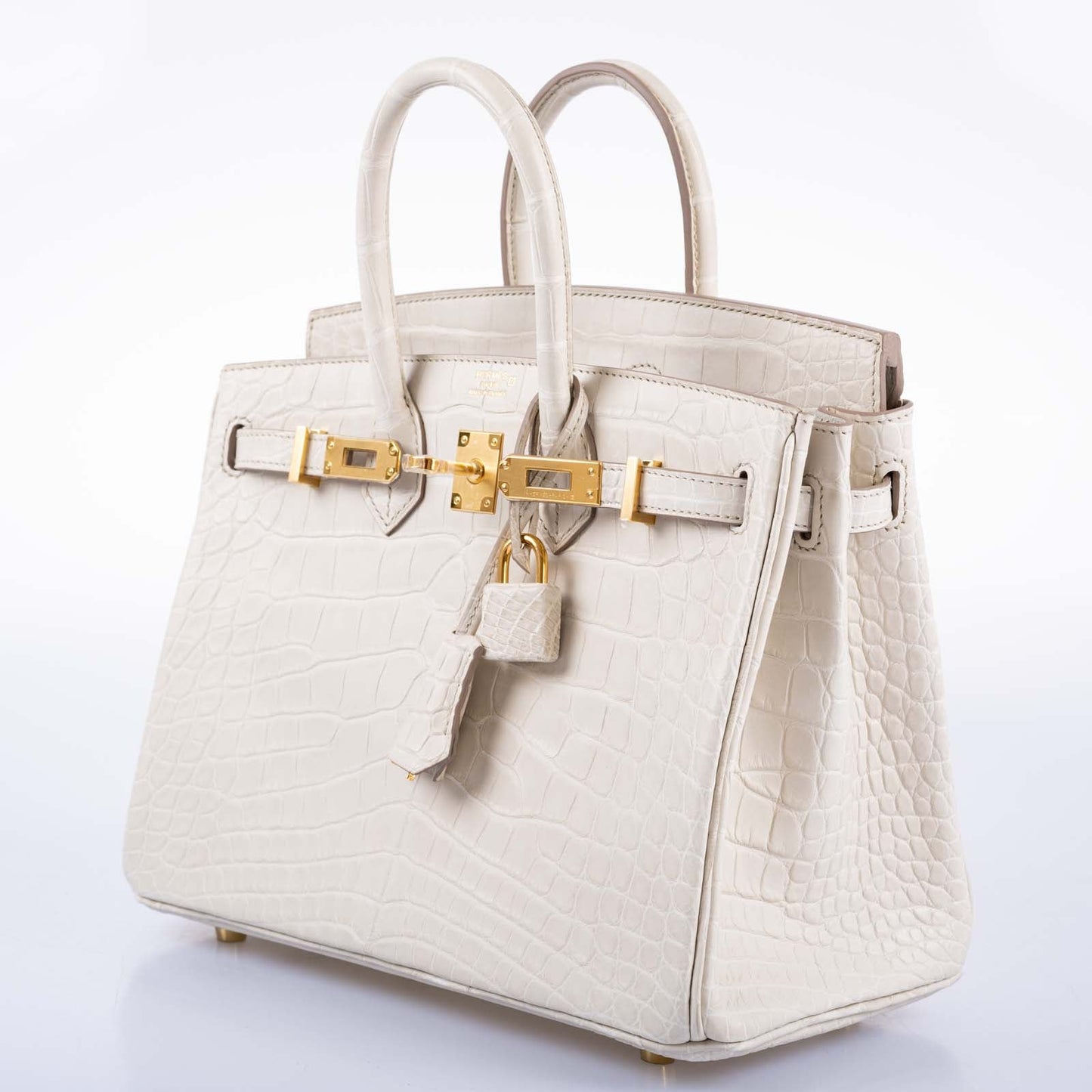 Hermès Birkin 25 Beton Matte Alligator Gold Hardware