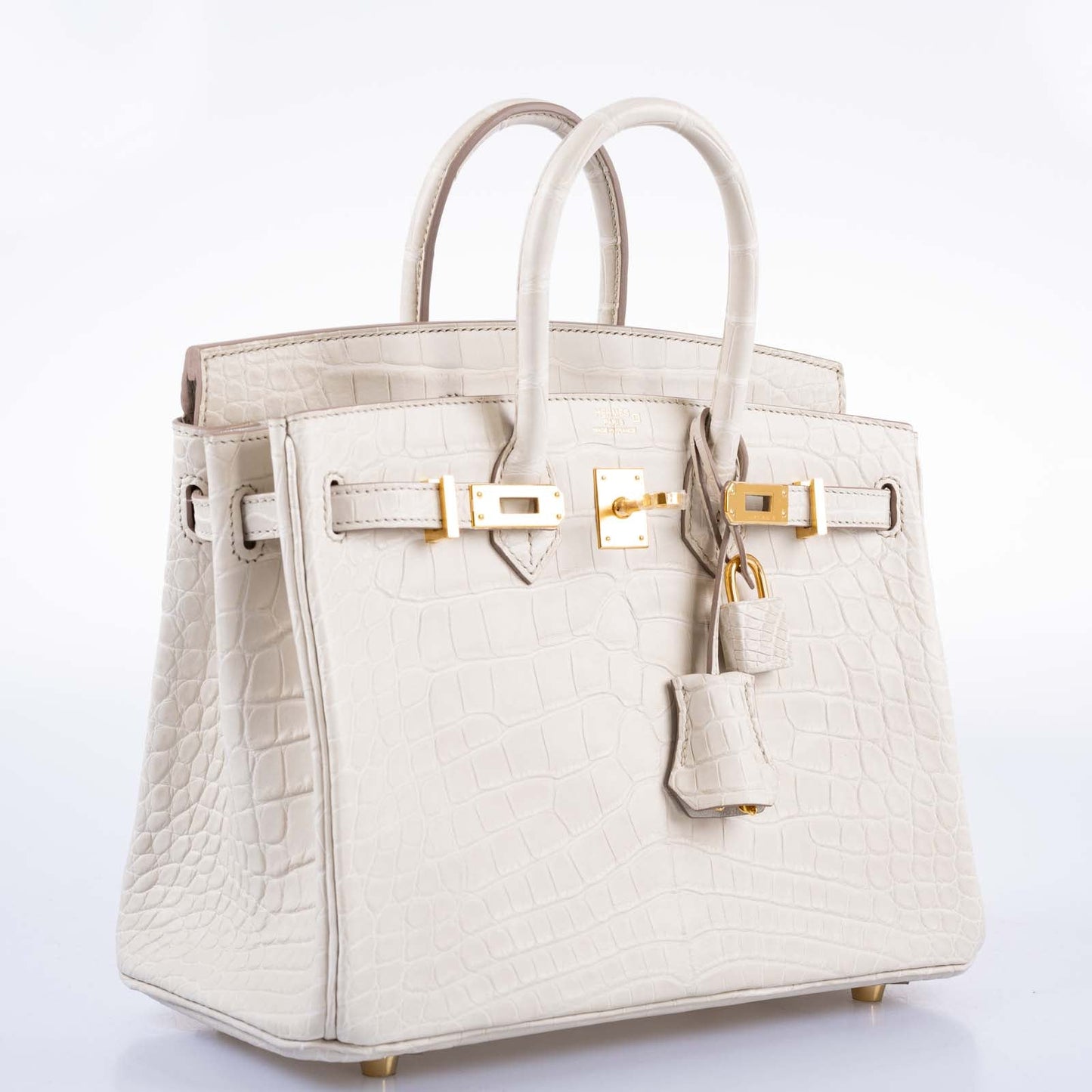 Hermès Birkin 25 Beton Matte Alligator Gold Hardware
