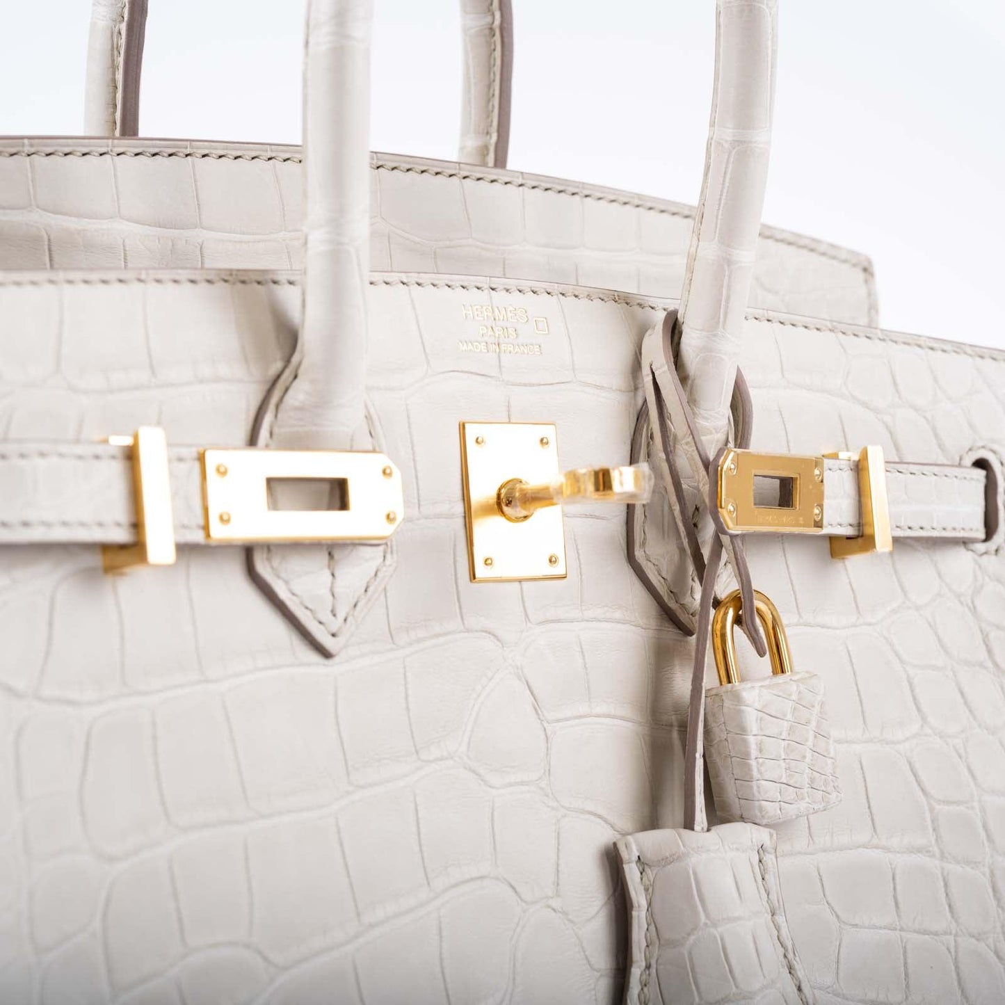 Hermès Birkin 25 Beton Matte Alligator Gold Hardware