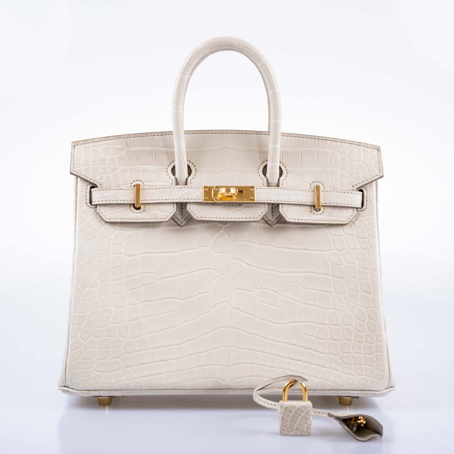 Hermès Birkin 25 Beton Matte Alligator Gold Hardware