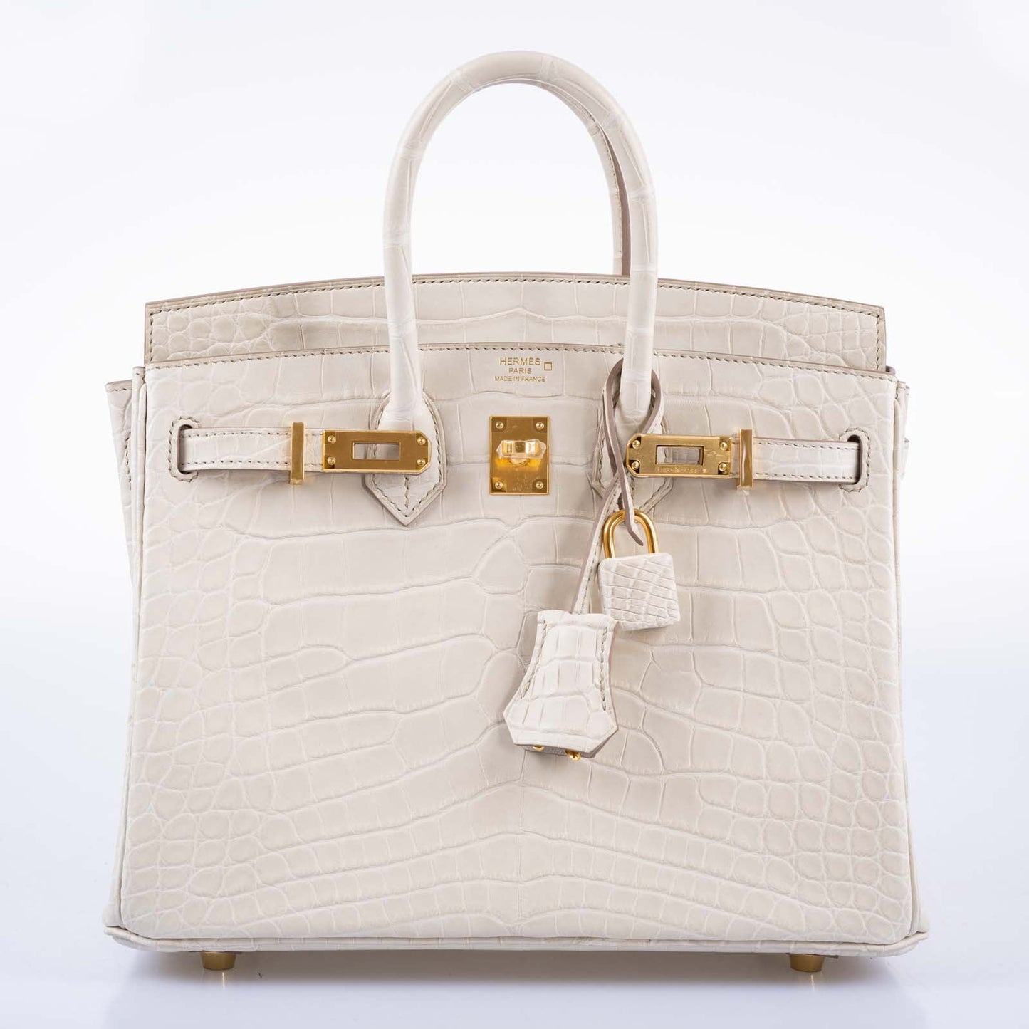 Hermès Birkin 25 Beton Matte Alligator Gold Hardware