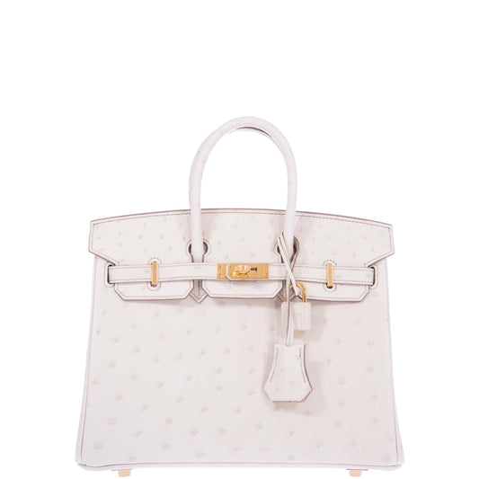 Hermès Birkin 25 Beton Ostrich Gold Hardware