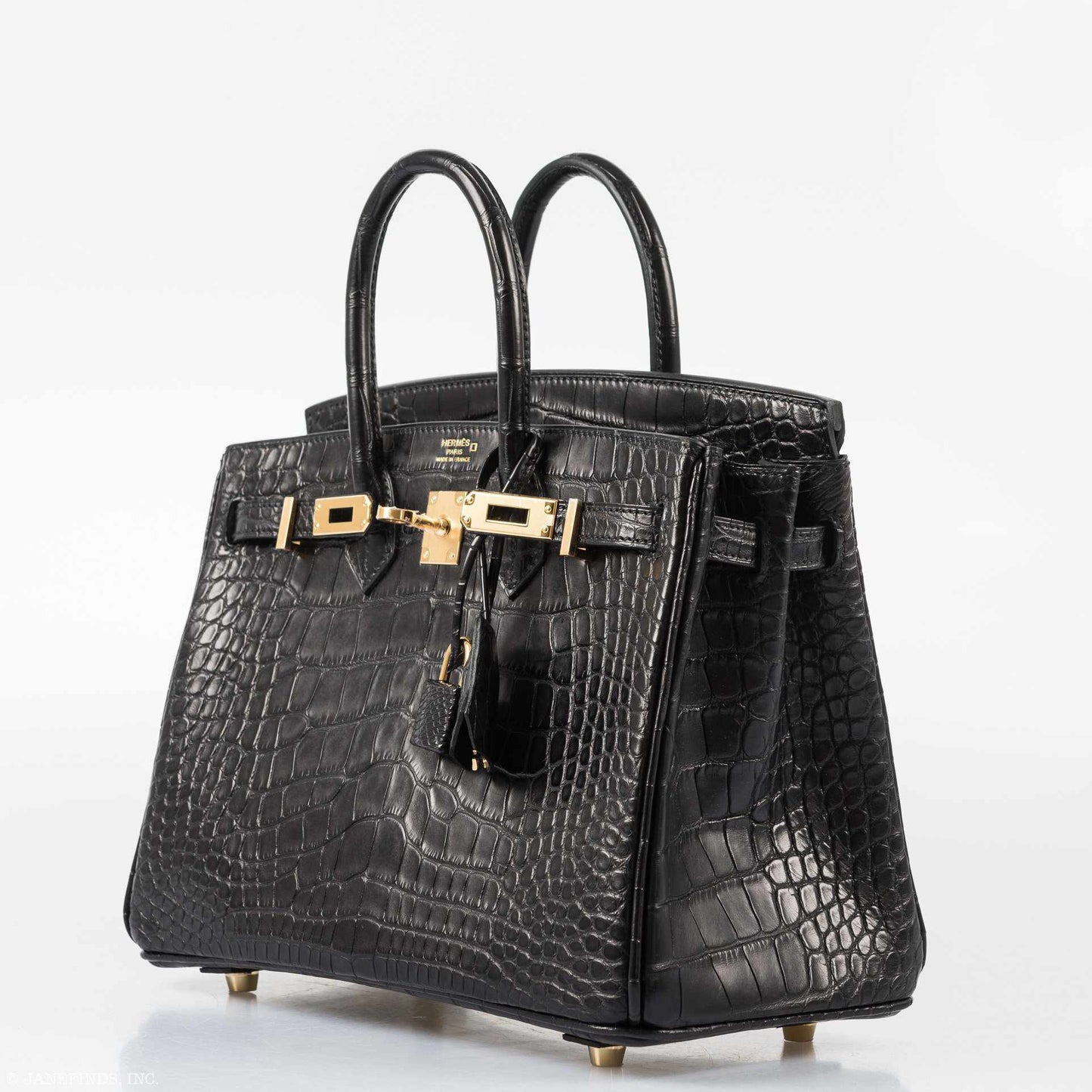 Hermès Birkin 25 Black Matte Alligator Gold Hardware
