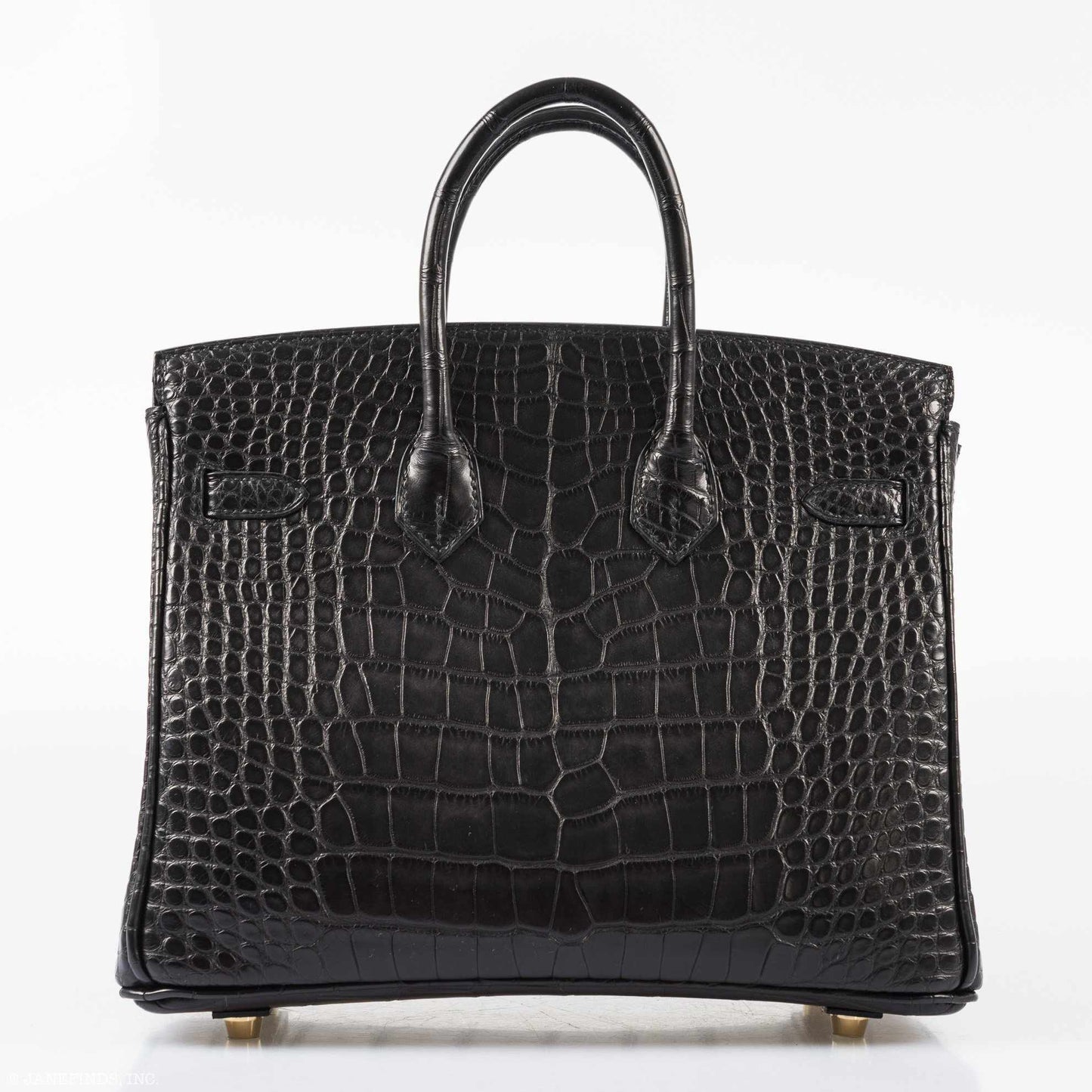 Hermès Birkin 25 Black Matte Alligator Gold Hardware