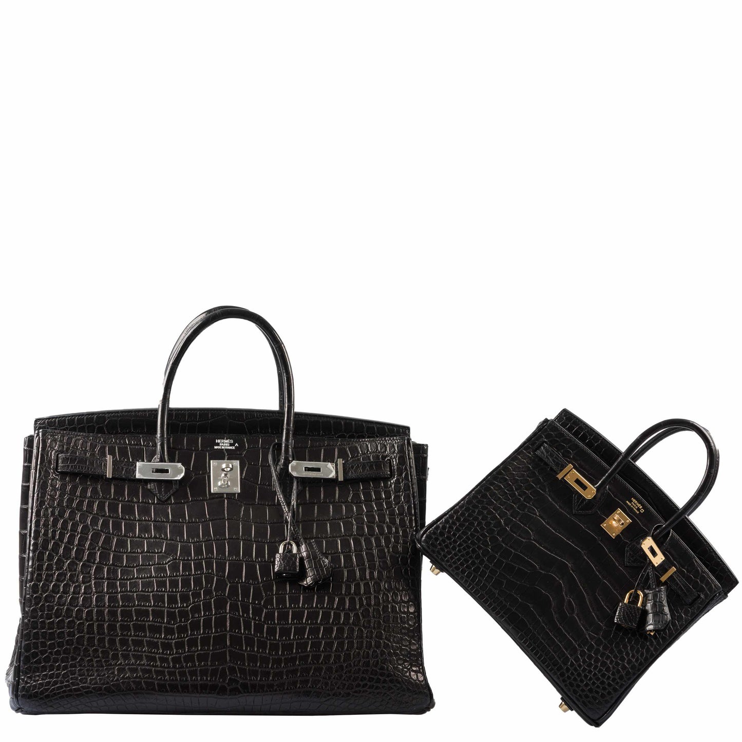 Hermès Birkin 25 Black Matte Alligator Gold Hardware