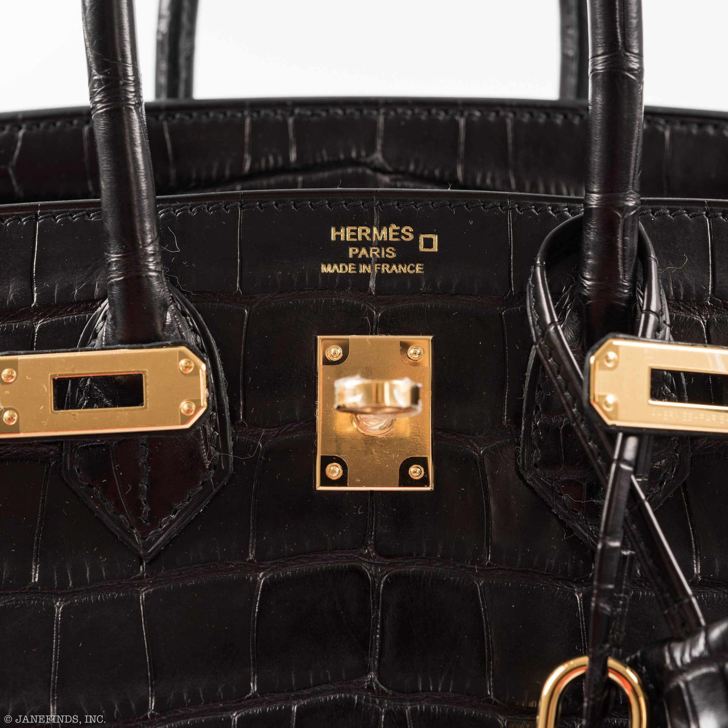 Hermès Birkin 25 Black Matte Alligator Gold Hardware