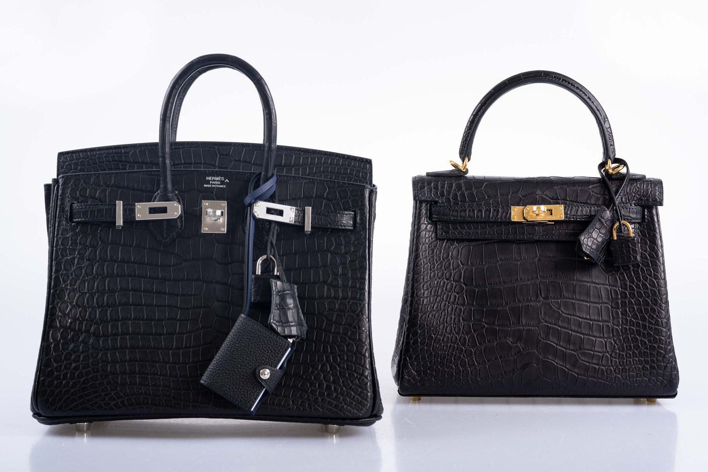 Hermès Birkin 25 Black Matte Porosus Crocodile with Palladium Hardware