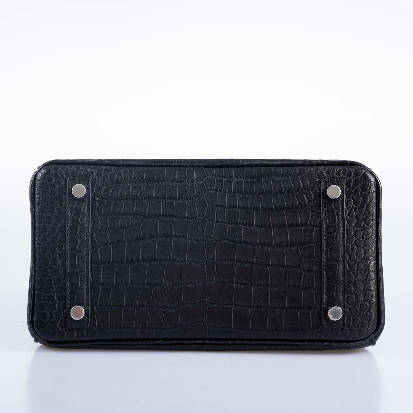 Hermès Birkin 25 Black Matte Porosus Crocodile with Palladium Hardware