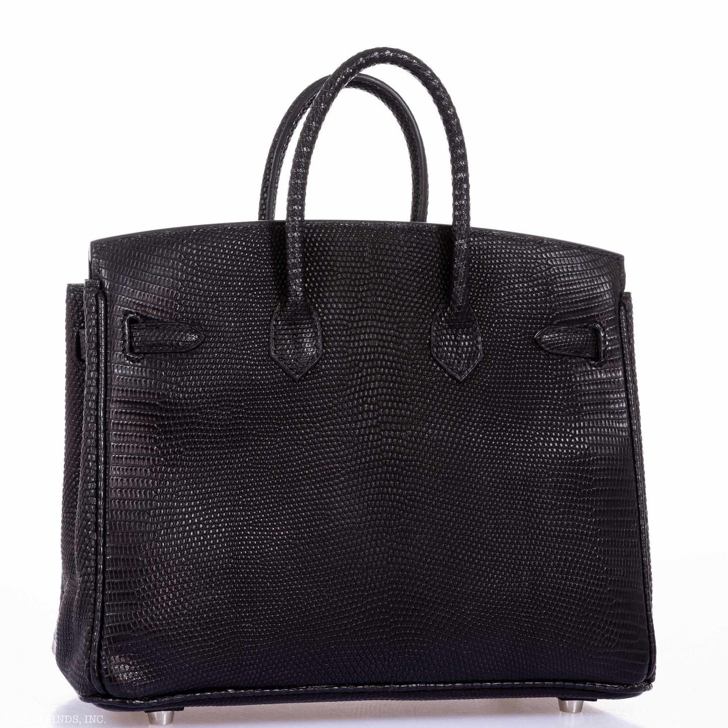 Hermès Birkin 25 Black Salvator Lizard With Jacob & Co. White Gold & Diamond Hardware