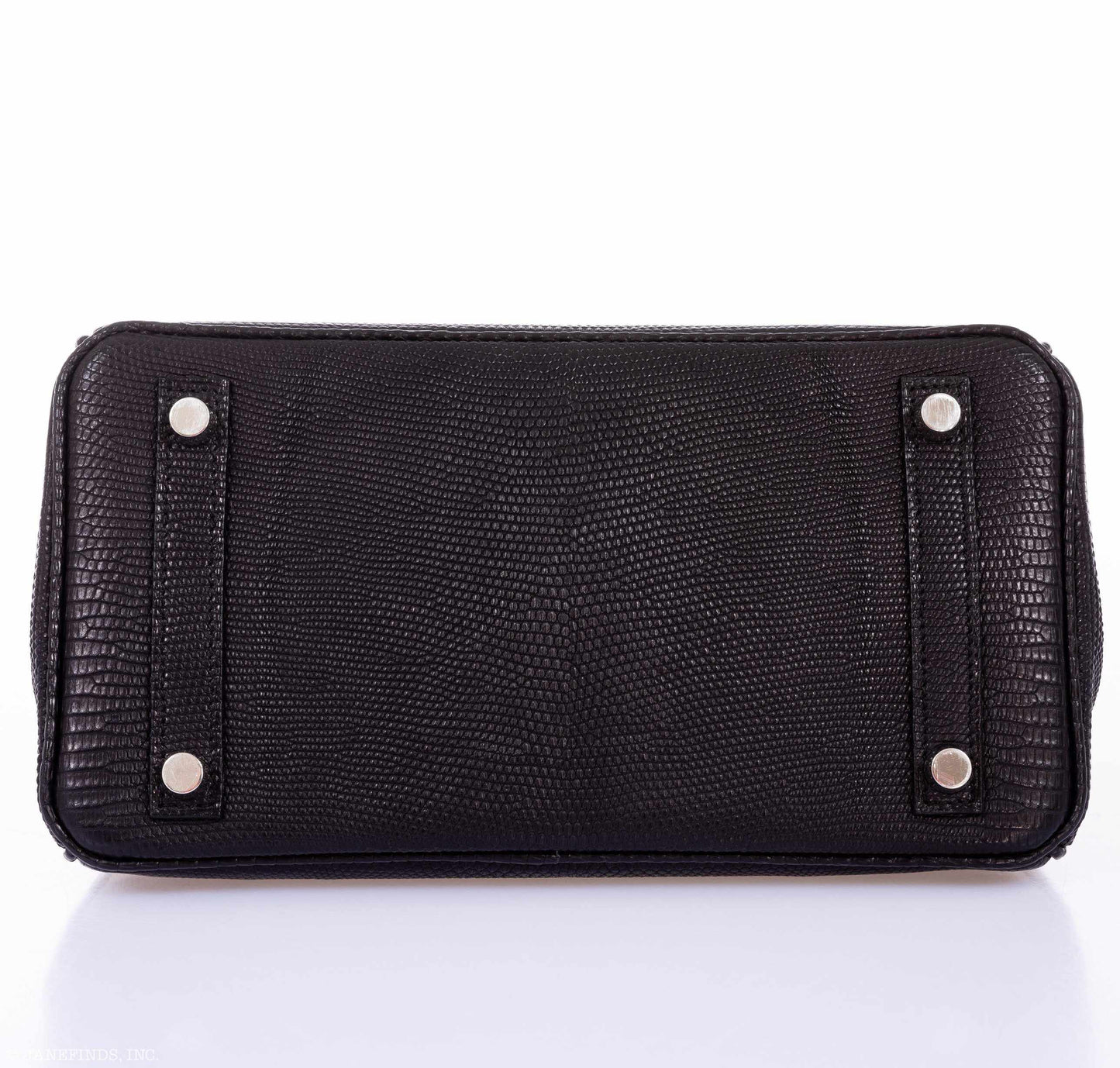 Hermès Birkin 25 Black Salvator Lizard With Jacob & Co. White Gold & Diamond Hardware