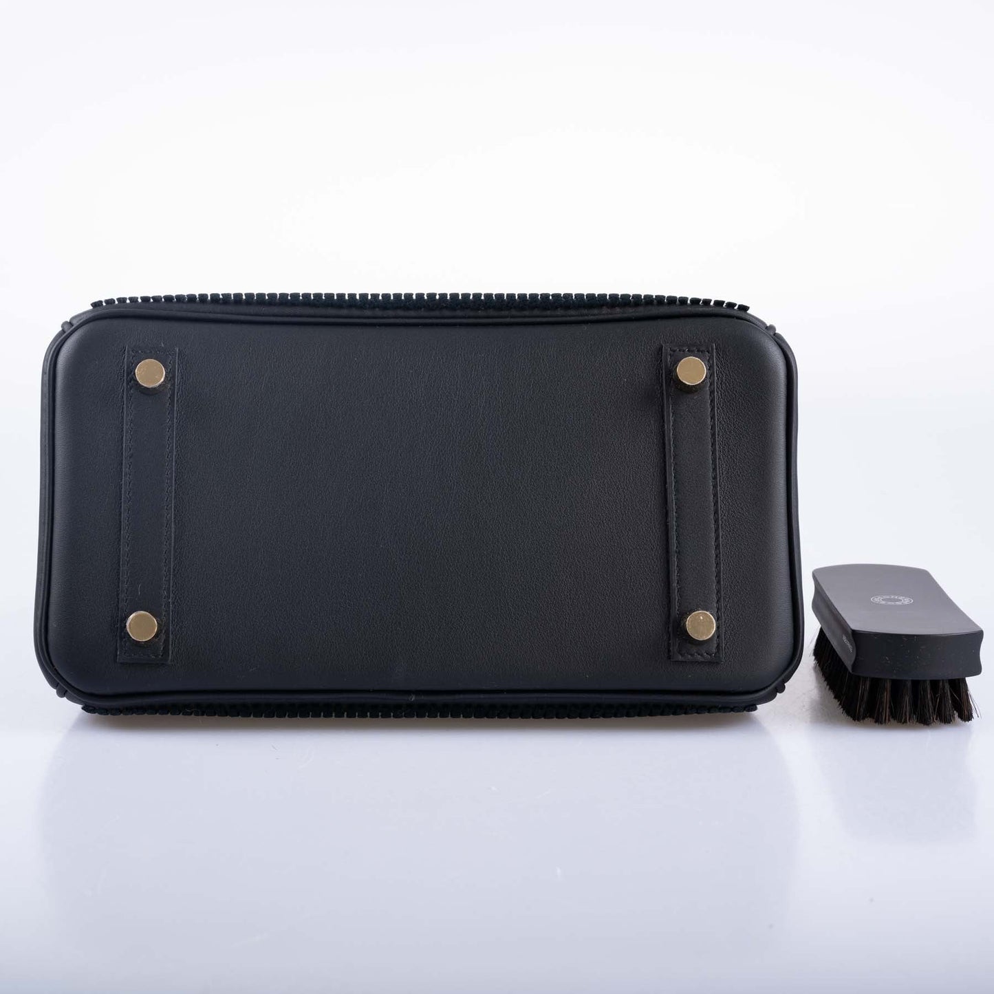 Hermès Birkin 25 Black côte à côte tuffetage and Swift Permabrass Hardware