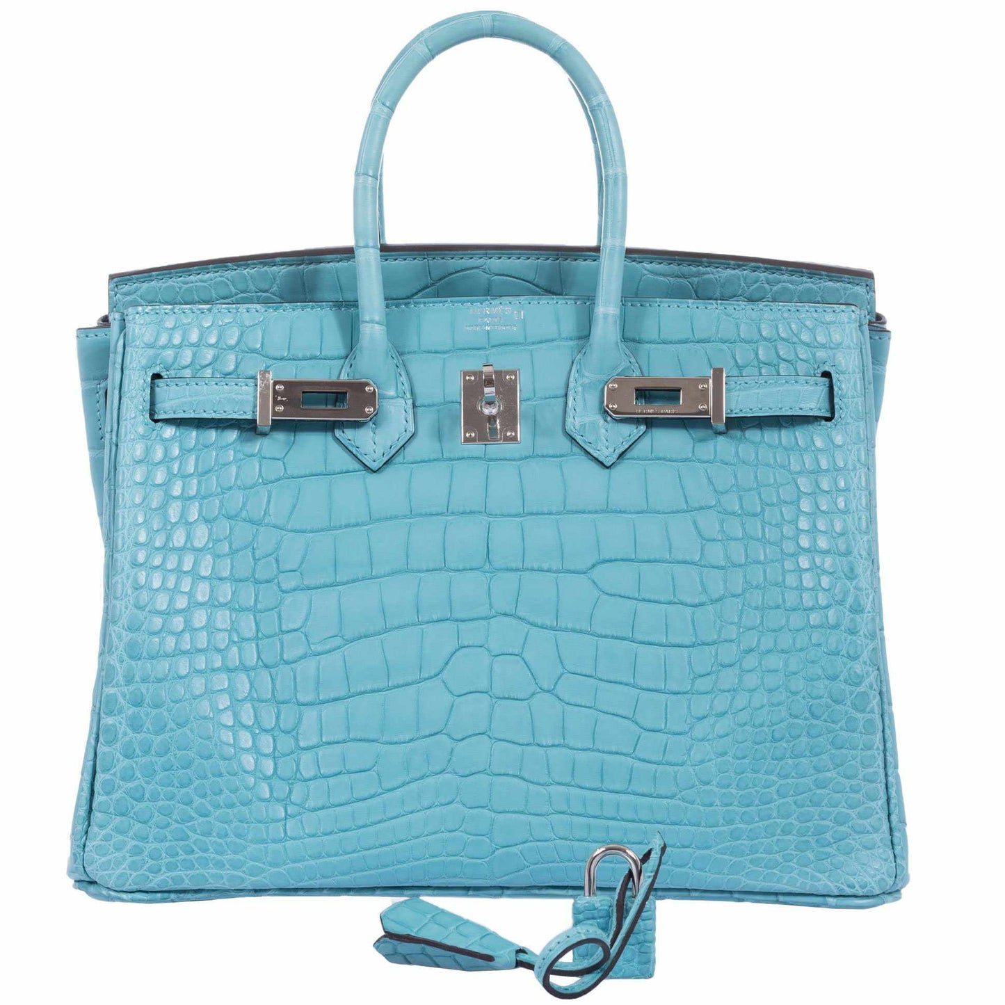 Hermès Birkin 25 Blue Saint Cyr Matte Alligator Palladium Hardware