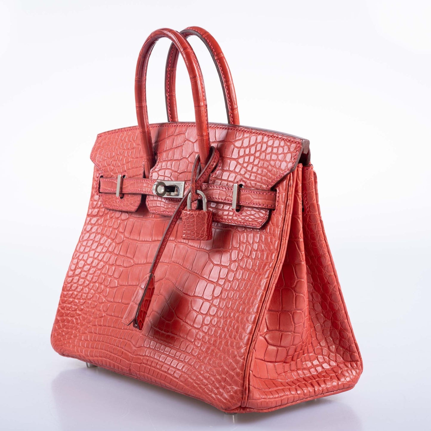 Hermès Birkin 25 Bougainville Matte Alligator Palladium Hardware