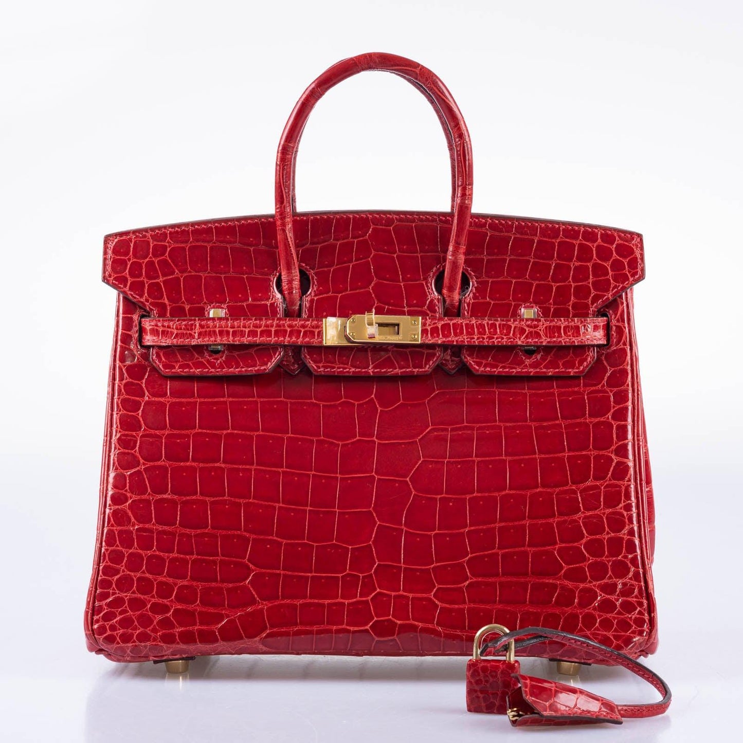 Hermès Birkin 25 Braise Porosus Crocodile with Gold Hardware