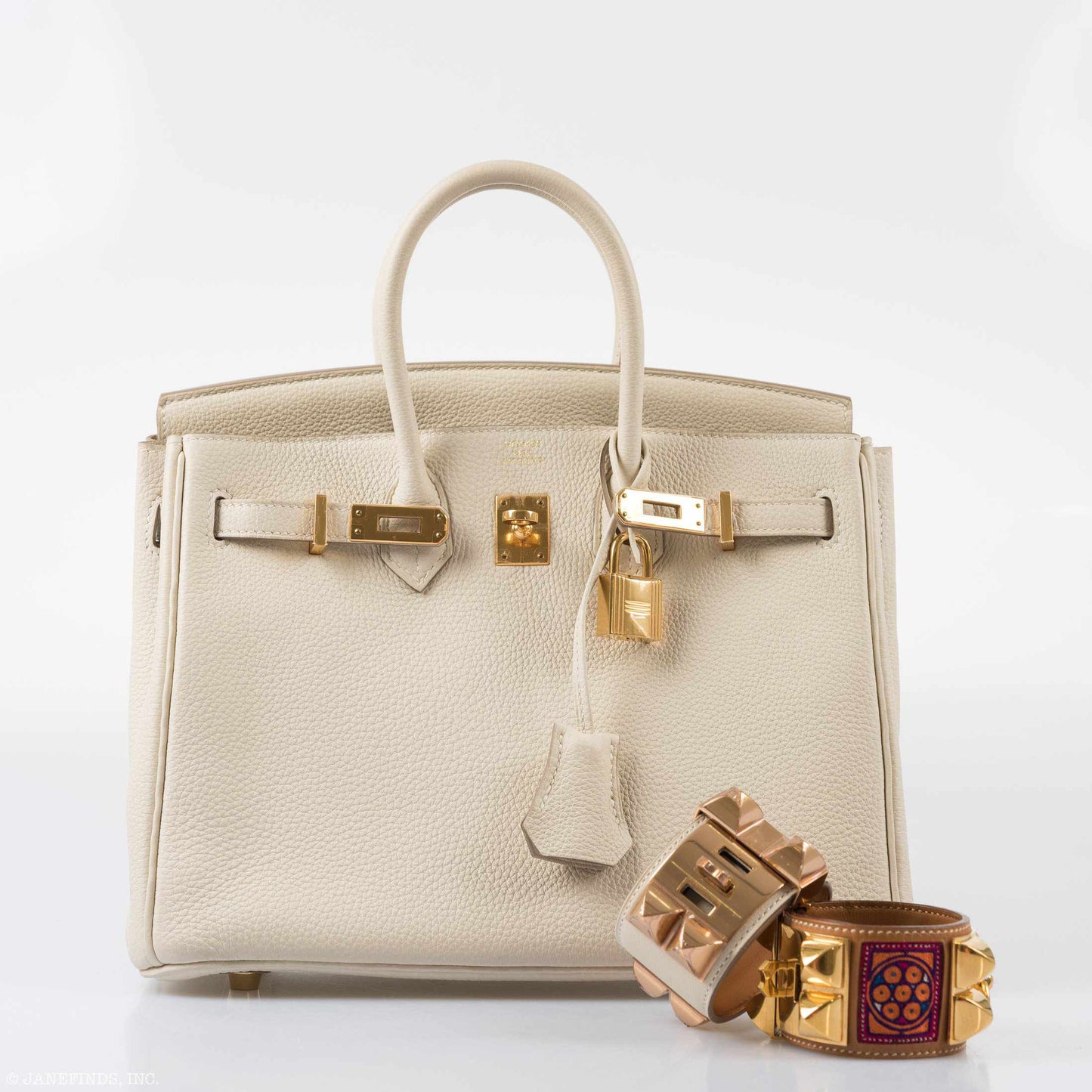 Hermès Birkin 25 Craie Togo Gold Hardware