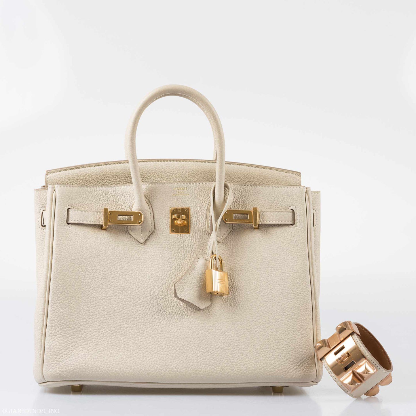 Hermès Birkin 25 Craie Togo Gold Hardware