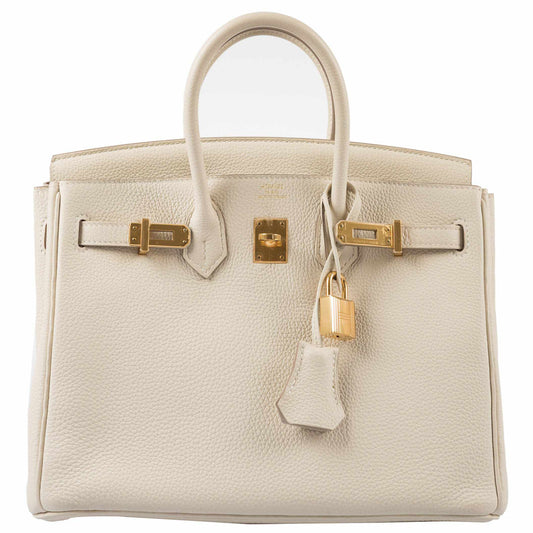 Hermès Birkin 25 Craie Togo Gold Hardware