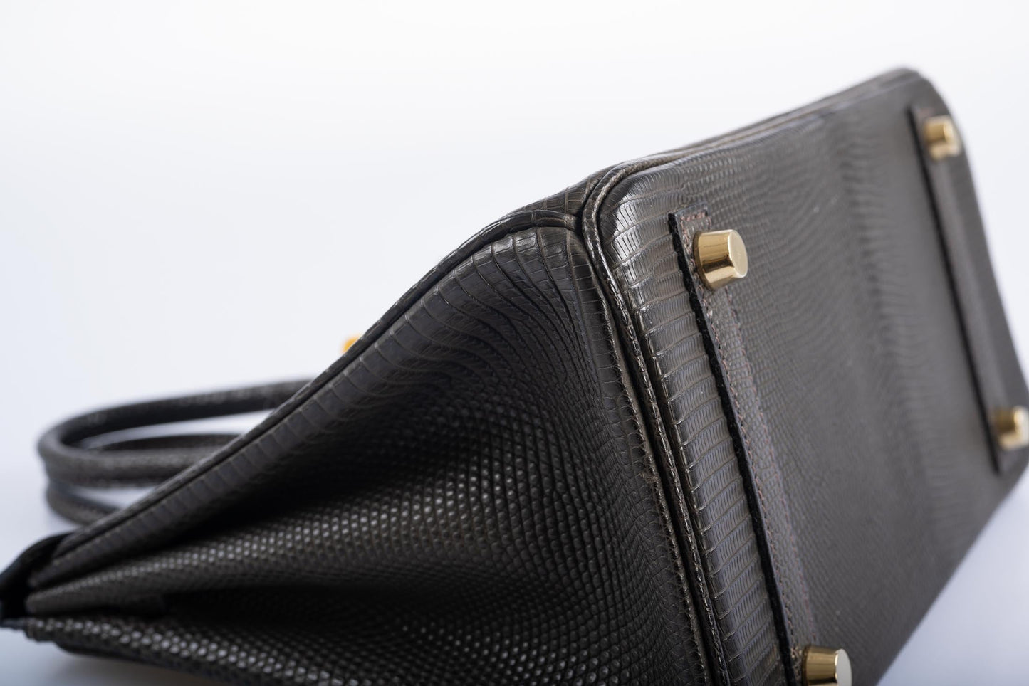 Hermès Birkin 25 Ebene Matte Salvator Lizard Gold Hardware