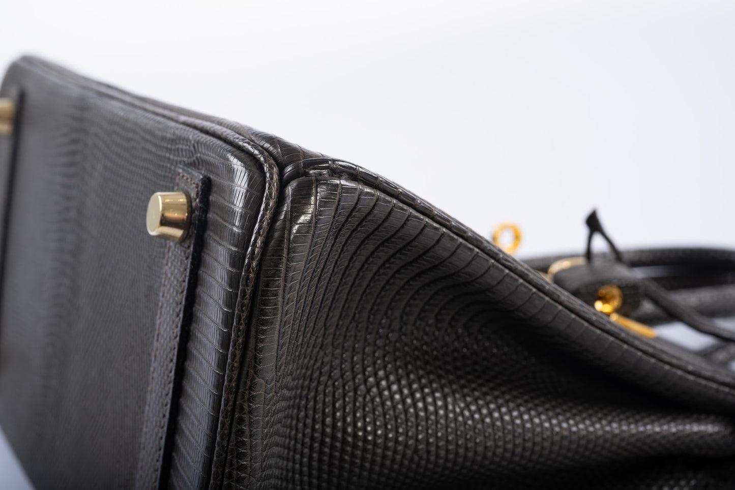 Hermès Birkin 25 Ebene Matte Salvator Lizard Gold Hardware