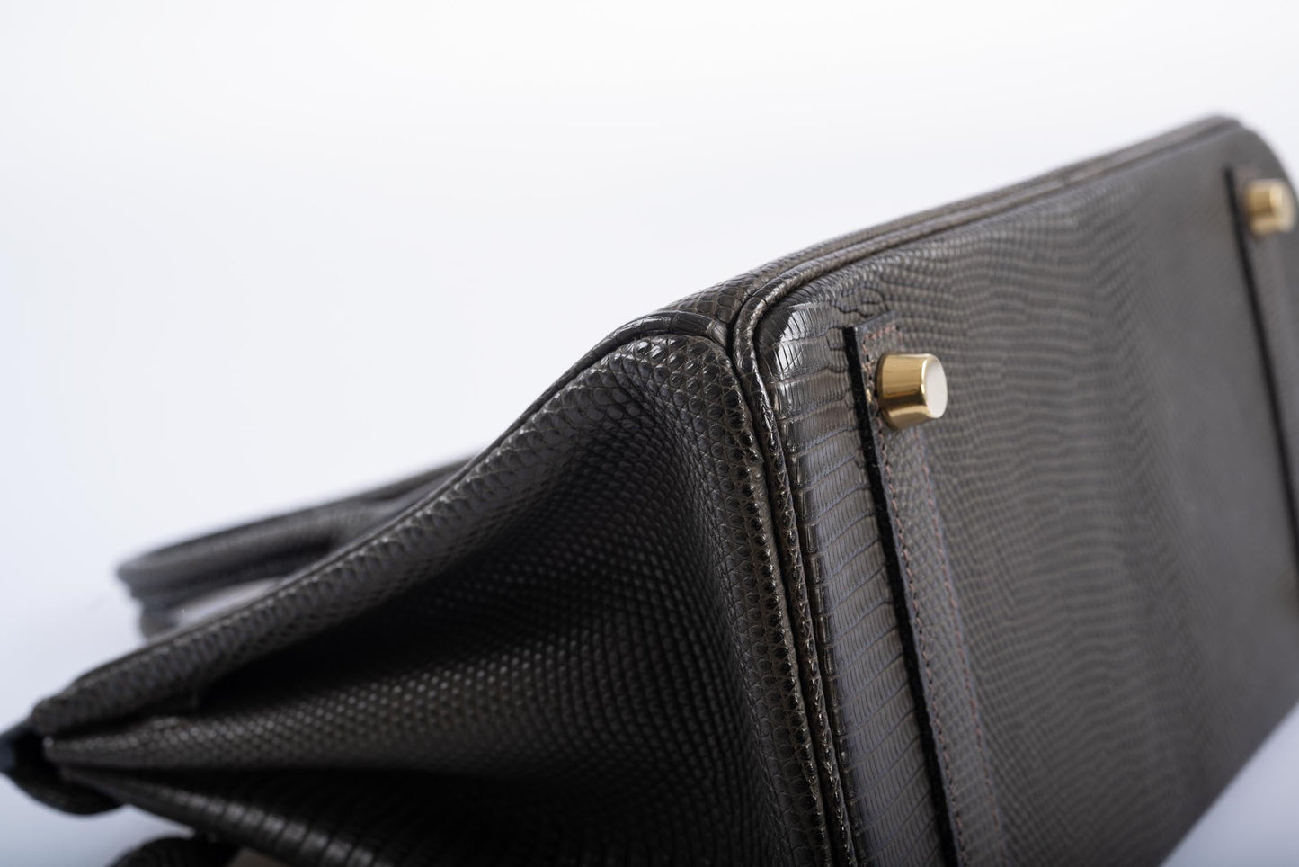 Hermès Birkin 25 Ebene Matte Salvator Lizard Gold Hardware